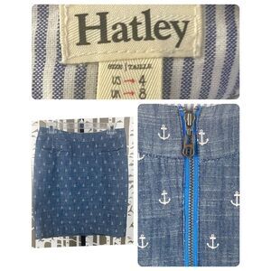 Hatley Anchor Print Chambray Mini Skirt sz 4